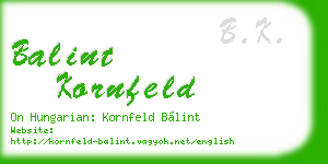 balint kornfeld business card